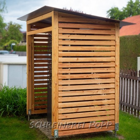 Wärmepumpenverkeidung als Sicht- und Wetterschutz