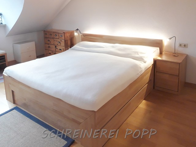 Bett Buche massiv mit 2 Schubläden Bett Buche massiv mit 2 Schubläden