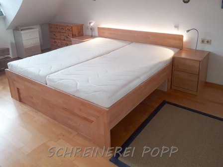 Bett Buche mit LED-Beleuchtung - Betten Bett Buche mit LED-Beleuchtung - Betten