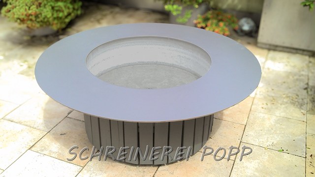 Brunnenring aus Kompaktplatte für Sitzfläche Brunnenring aus Kompaktplatte für Sitzfläche
