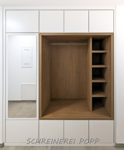 Einbauschrank Flur Eiche weiß Front Einbauschrank Flur Eiche weiß Front