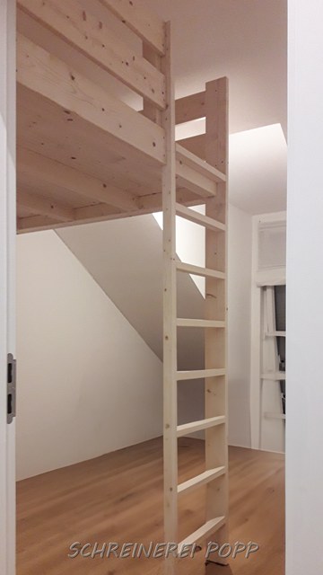 Hochbetten für Zwillinge in Fichte massiv - linkes Hochbett Hochbetten für Zwillinge in Fichte massiv - linkes Hochbett