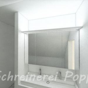 Badspiegelschrank MDF Weiß lackiert - Zeichnung 1