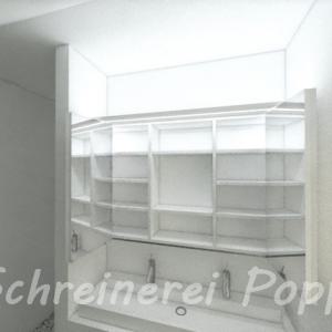 Badspiegelschrank MDF Weiß lackiert - Zeichnung 2