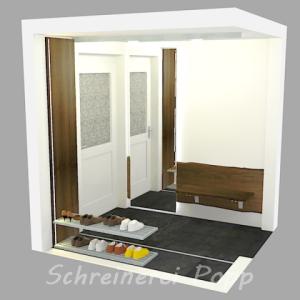 Flur mit Garderobe und Sitzbank