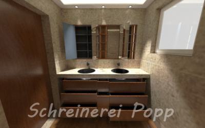 Planung Bad Spiegelschrank Eiche dunkel