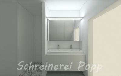 Badspiegelschrank MDF Weiß lackiert - Zeichnung 3