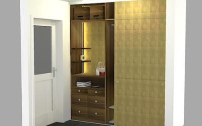 Zeichnung - Exklusive Garderobe mit Schubkästen