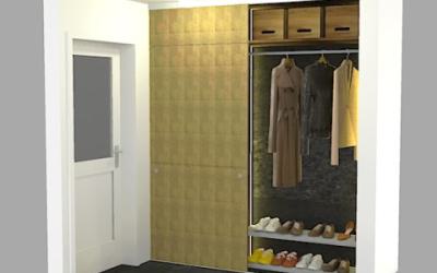 Zeichnung - Exklusive Garderobe mit Schiebetür