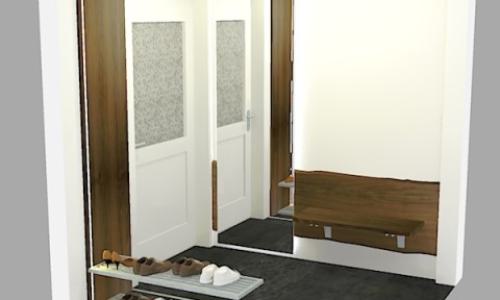 Flur mit Garderobe und Sitzbank